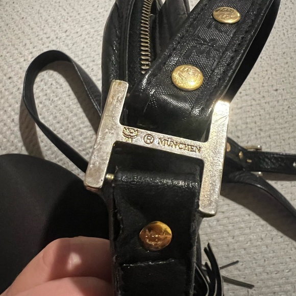 MCM Vintage Luxury timeless Black Embossed Crossbody Bag - Picture 4 of 5